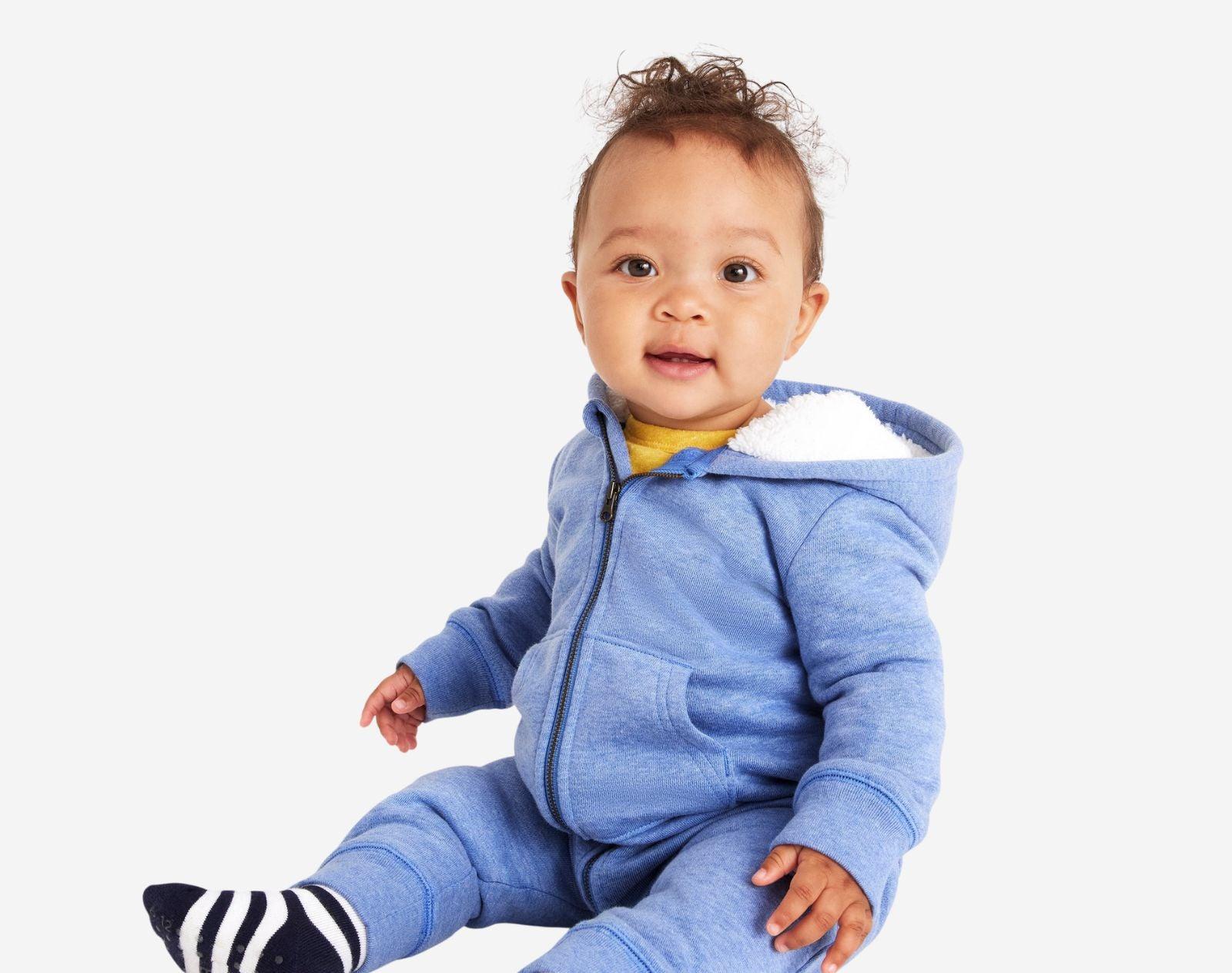 Baby Teddy Fleece-Lined Zip Romper - Image 3